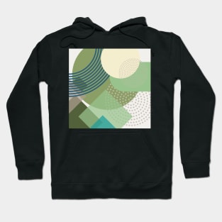 Modern Geometric Pattern Sage Teal Retro Style Hoodie